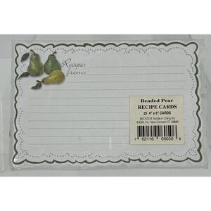 25 Vintage‎ Recipe Cards Beaded Pear 4"x6" Both Sides